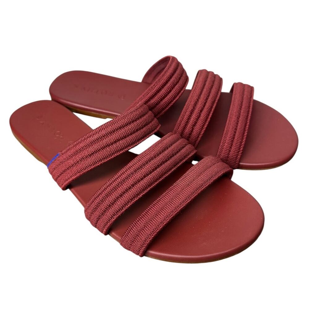 Rothy’s Women’s Size 8 Red Triple Band Fringe Slide Sandals